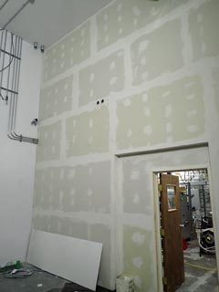drywall on the inflation room