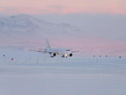 first WINFLY flight landing at McMurdo