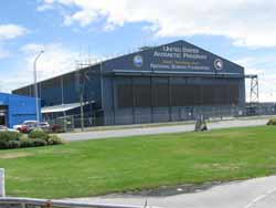 new NSF logo on the Christchurch hangar