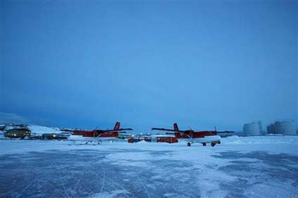 two KBA Twin Otters on the Rothera runway