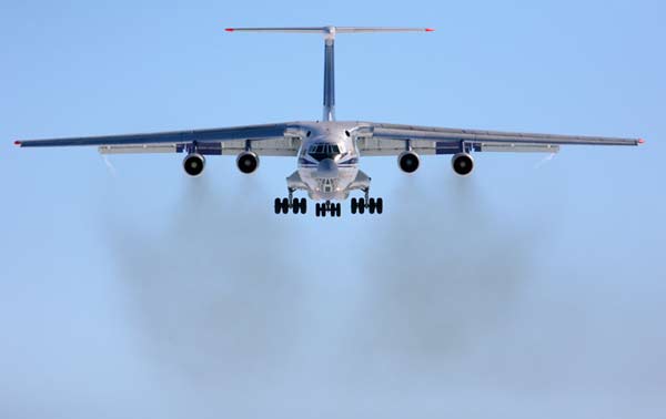 file photo of IL-76 landing at NOVO
