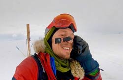 Colin O'Brady at the Ross Ice Shelf transition