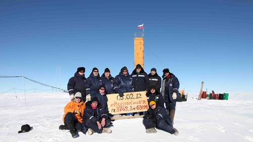 Russian drilling crew at Vostok