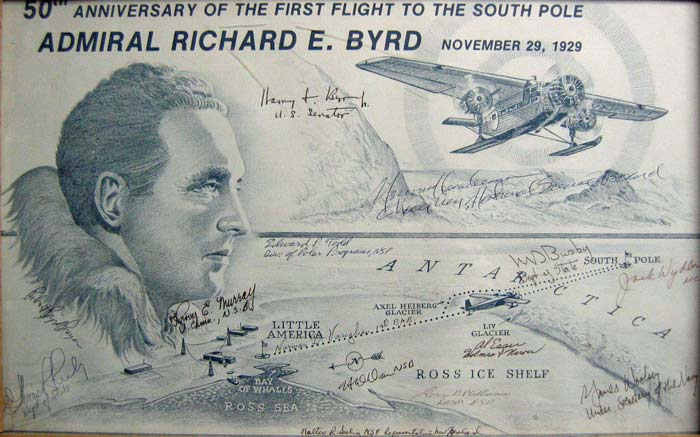 signed poster for the 50th anniversary flight