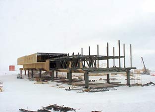 the outlook is hazy siding and steel erection continues