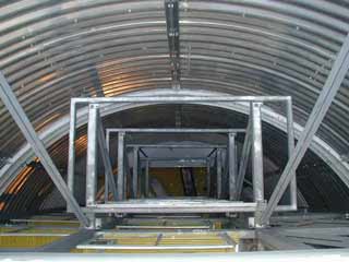 empty pipe supports in the vertical tower