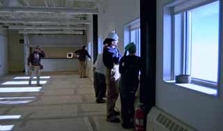 carpenters looking out the galley windows
