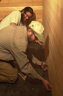 finishing the sauna