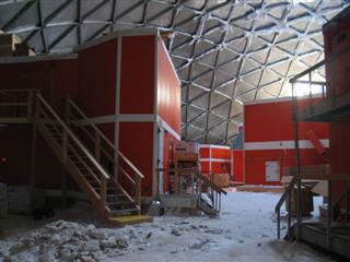 the wood stairs to the galley kitchen roof were put back