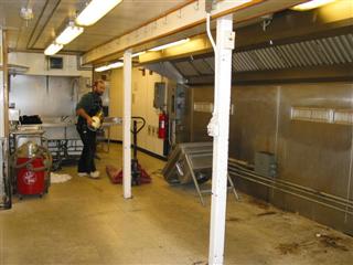 clearing out the former galley kitchen area for DNF