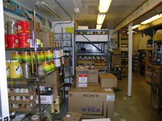 DNF food etc. stored in the former kitchen