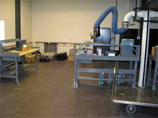 and in this corner... early assembly in the east end of the science lab