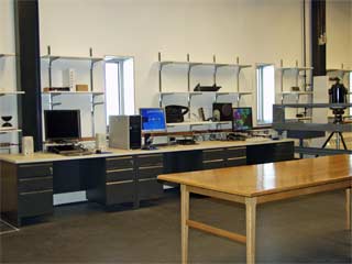 back of science? assembled desks and tables