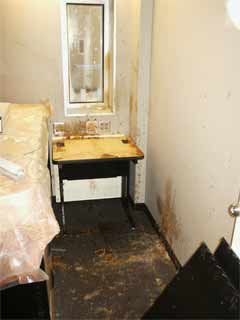 the mess in one of the rooms after the beer and soda froze