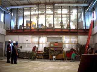 floor exercise FCB installation continuing in the gym