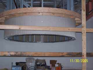 fancy framing Ceiling framing above the B4 stairway