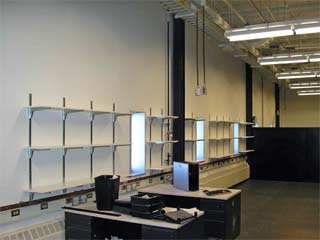 rack it up shelving in what would become the IceCube work area
