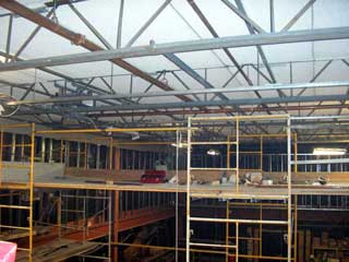 sprinkler piping on the ceiling