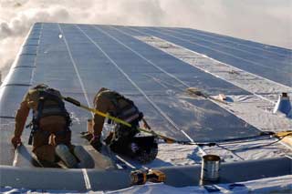 the Todd and Bill Show installing roof panels on wing A1
