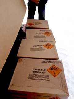 Boxes of explosives