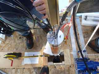 getting ready to lower one of the antennas