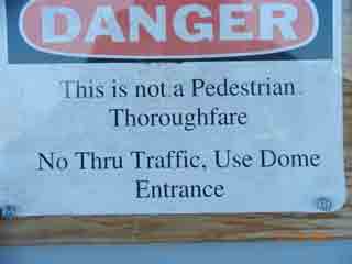 danger sign on door