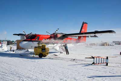 the Twin Otter being prepared for takeoff