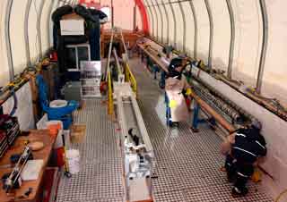 inside the drilling tent