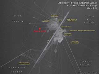 radar image of the drill site location