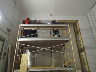 trimming out the large balloon doors