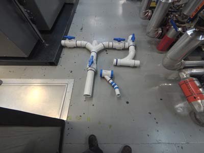 new PVC waste piping in B1