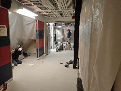 Floor work in the A2 second level hall