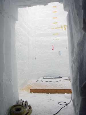 looking into the permanent shaft from the main tunnel
