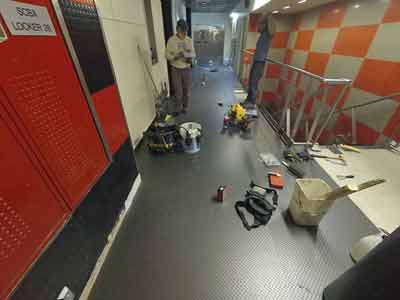 Floor work in the A2 second level hall
