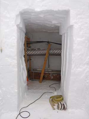 looking into the tunnel from the new escape raise shaft