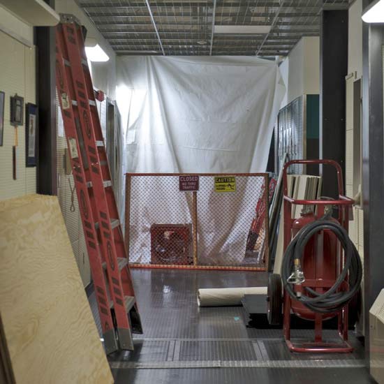 barricaded floor work