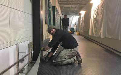 installing the new vinyl floor