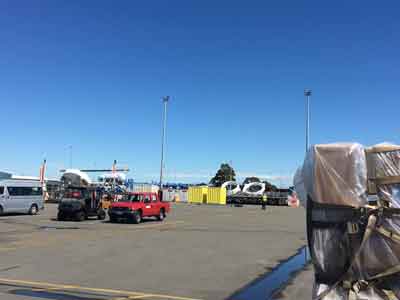 components in the Christchurch cargo yard