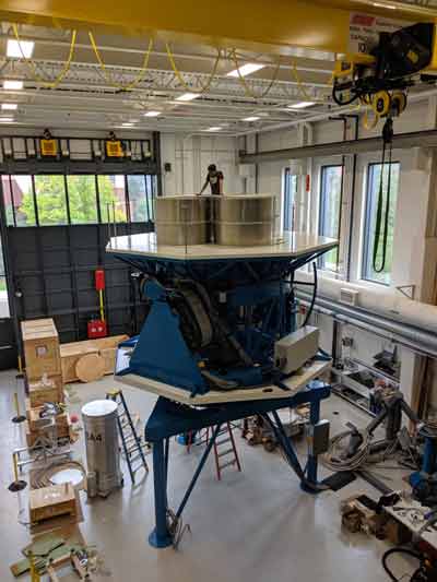the BICEP array mount with forebaffles