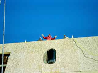 people on the roof