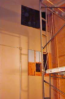 the east sidewall next to the large doors