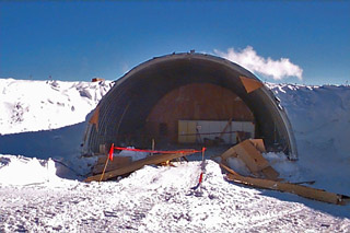 cargo arch wall debris