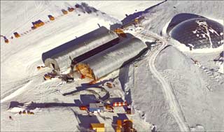 don't look down on this project! aerial view of the arch construction