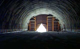 tenting overnight inside the completed new garage arch