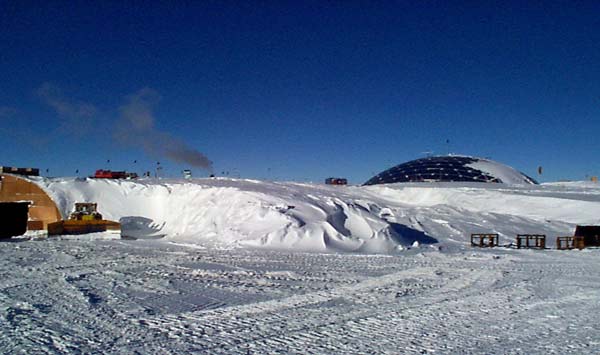 drift fills the site of the new garage arch