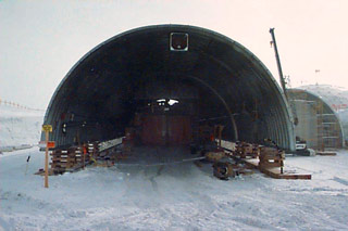 downwind arch section on cribbing