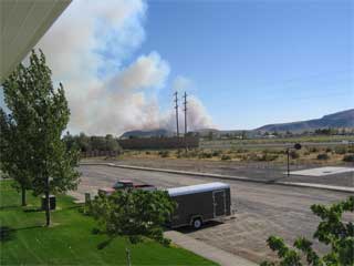 wildfire near Dunphy