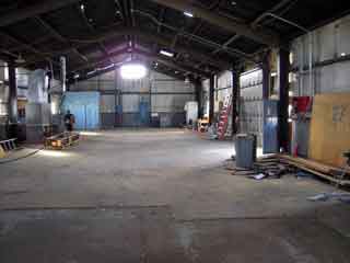 empty inside of the old water plant