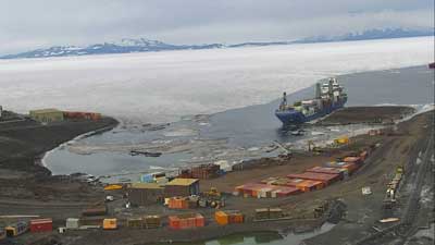 Ocean Giant at the ice pier