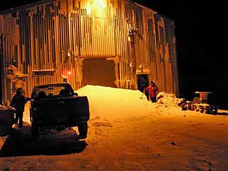 warehouse with lots of snow
